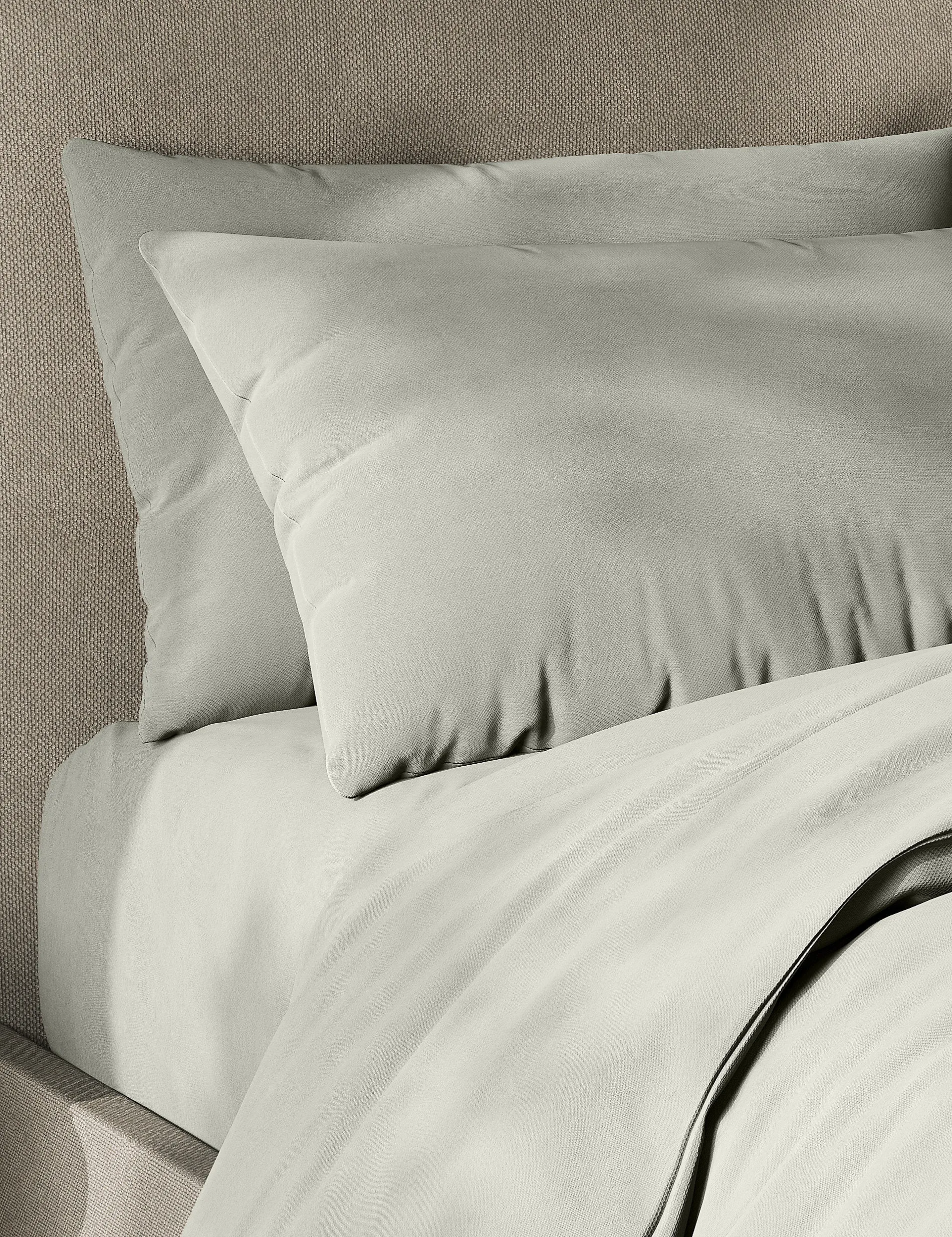 2 Marks & Spencer 300 Thread Count Pure Cotton Pillowcases, Light Gray