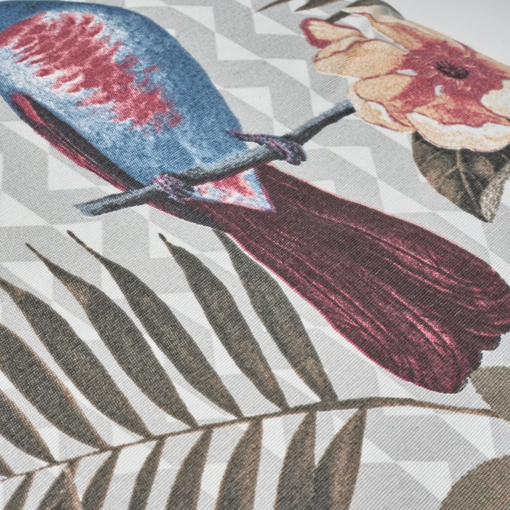 Blue Tropical Birds Outdoor Garden Cushion - 42 x 42cm