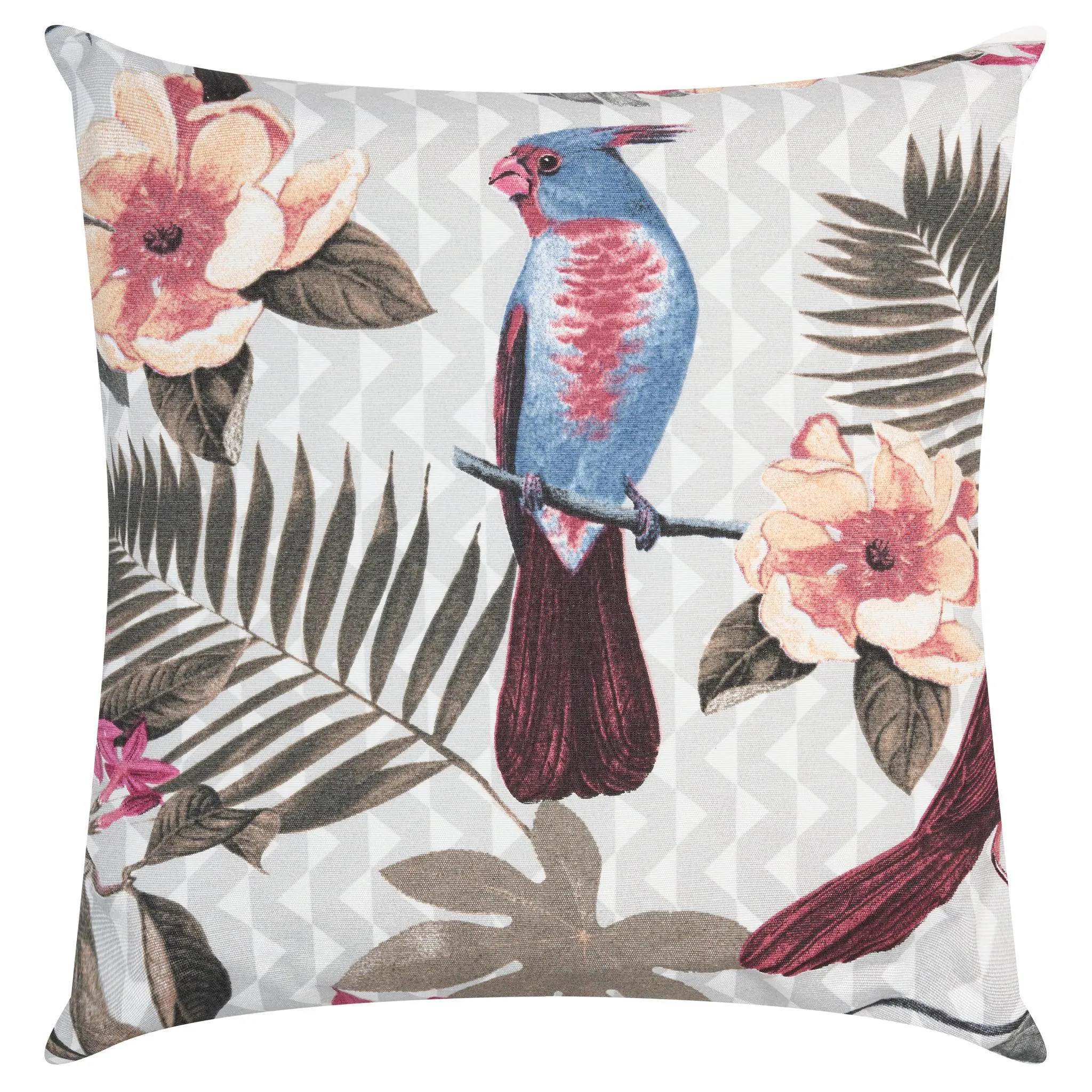 Blue Tropical Birds Outdoor Garden Cushion - 42 x 42cm