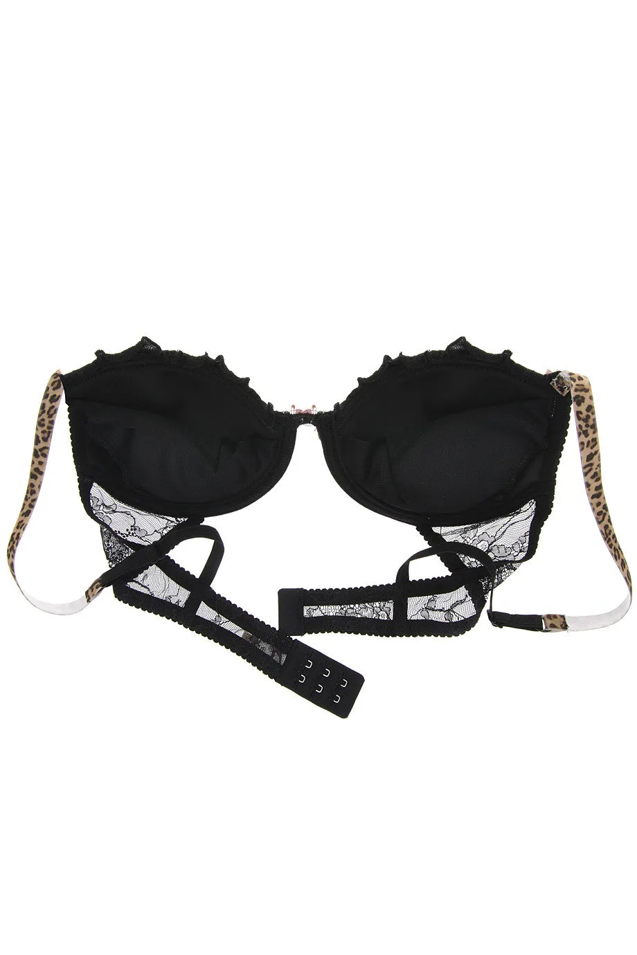 BLUMARINE LEOPARD Black Lace Bra