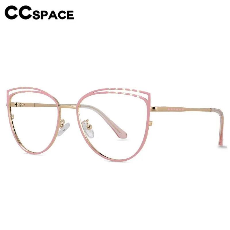 CCspace Women's Full Rim Square Cat Eye Alloy Eyeglasses 56662