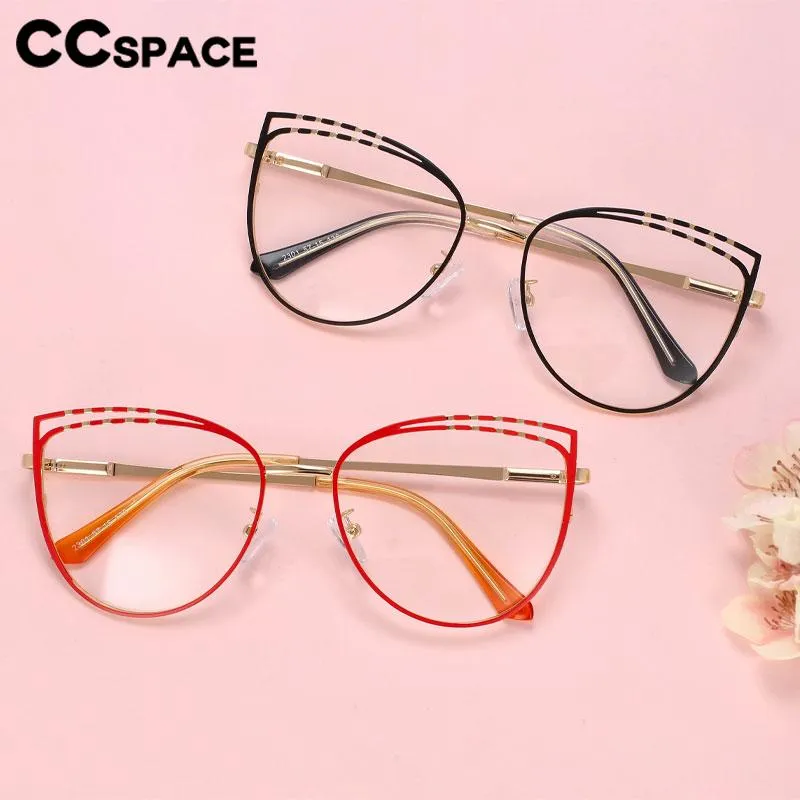 CCspace Women's Full Rim Square Cat Eye Alloy Eyeglasses 56662