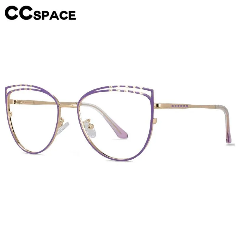 CCspace Women's Full Rim Square Cat Eye Alloy Eyeglasses 56662
