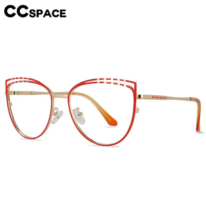 CCspace Women's Full Rim Square Cat Eye Alloy Eyeglasses 56662