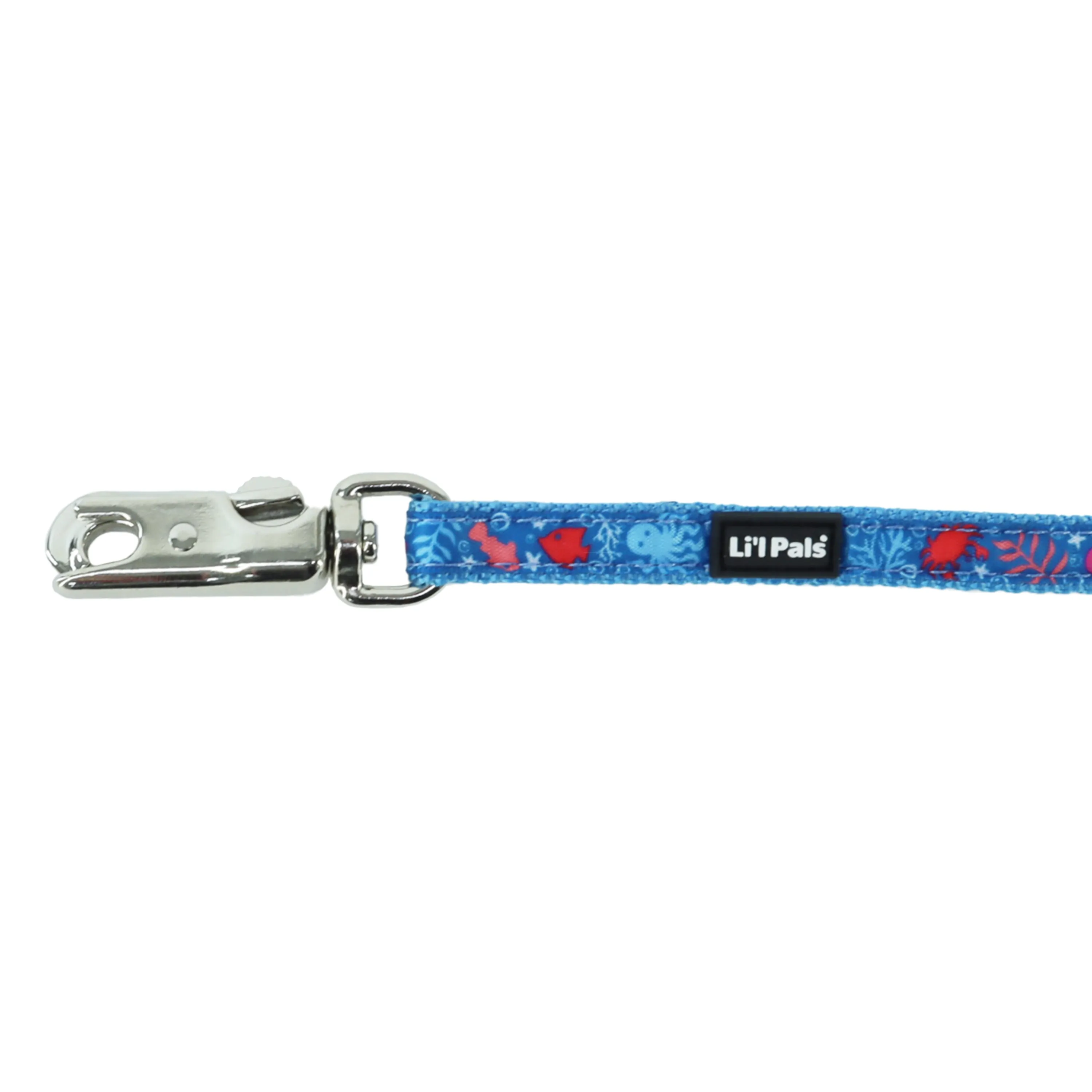 Coastal Pet Products Li'l Pals Charming Ribbon Overlay Dog Leash in Li'l Sea Creatures