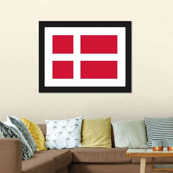 Denmark Flag Canvas Wall Art