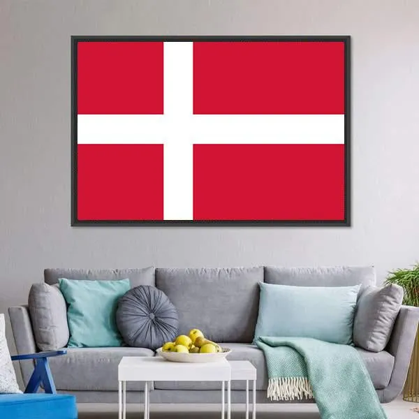 Denmark Flag Canvas Wall Art