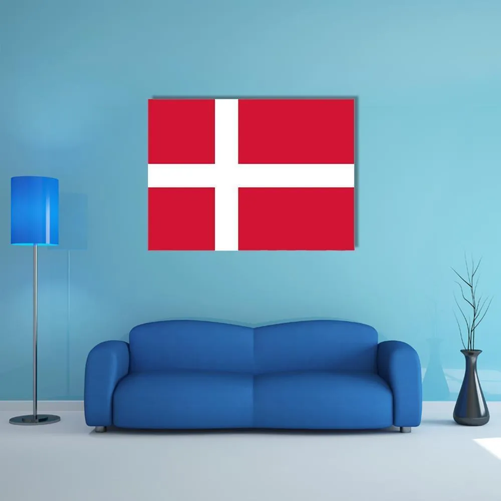 Denmark Flag Canvas Wall Art