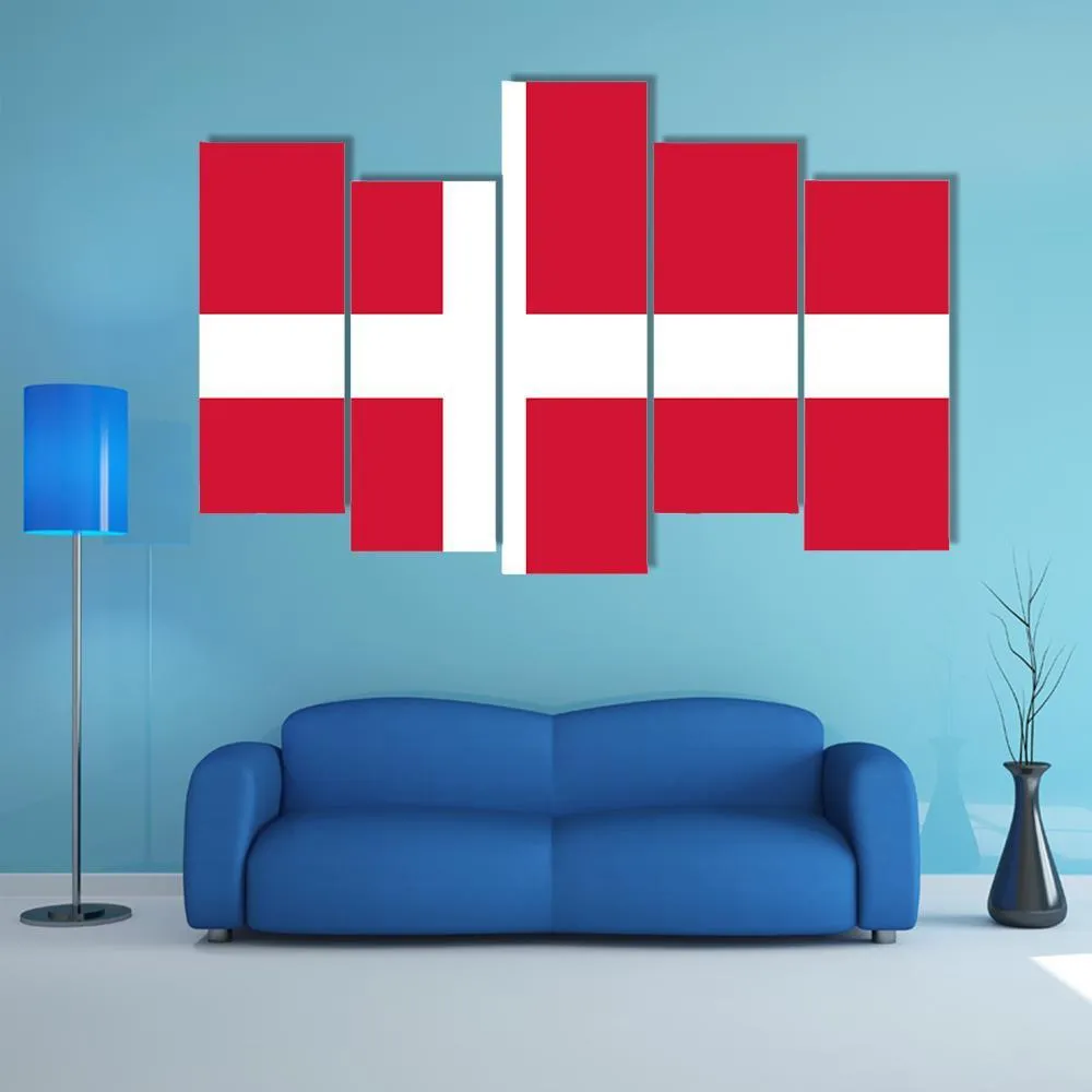 Denmark Flag Canvas Wall Art