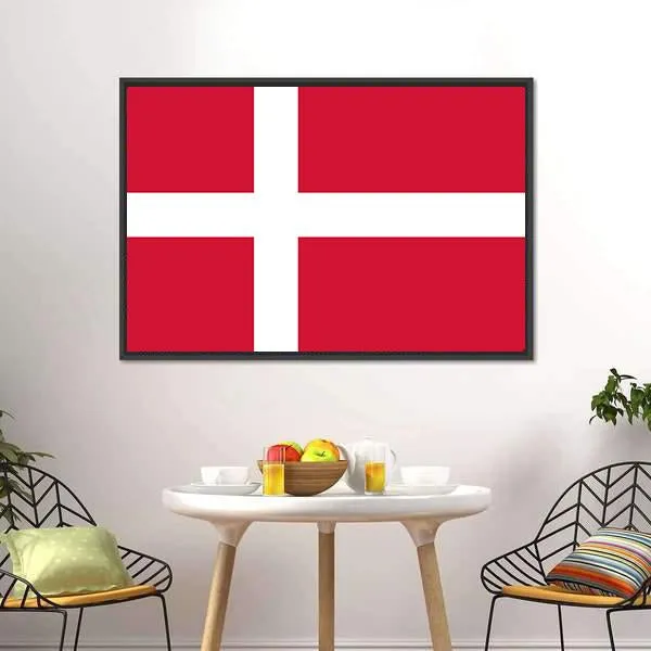 Denmark Flag Canvas Wall Art