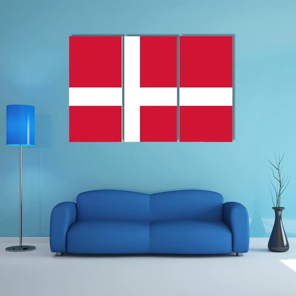 Denmark Flag Canvas Wall Art