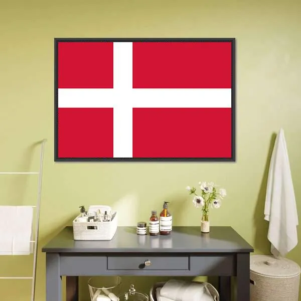 Denmark Flag Canvas Wall Art