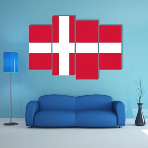 Denmark Flag Canvas Wall Art
