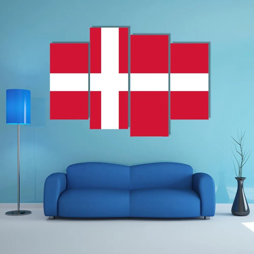 Denmark Flag Canvas Wall Art