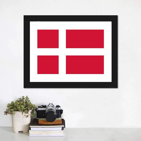 Denmark Flag Canvas Wall Art