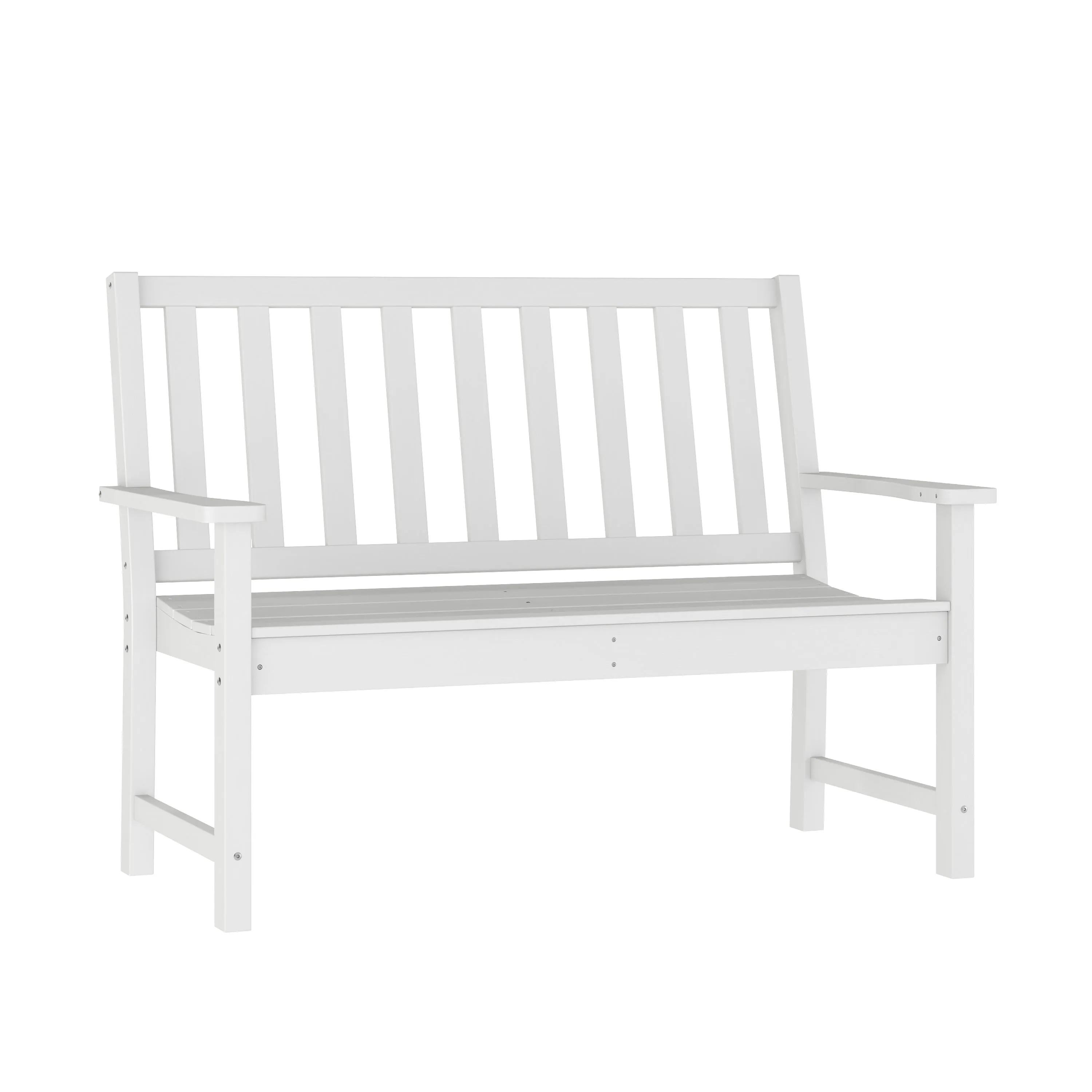 Ellsworth Commercial Grade All Weather Indoor/Outdoor Recycled HDPE Bench with Contoured Seat