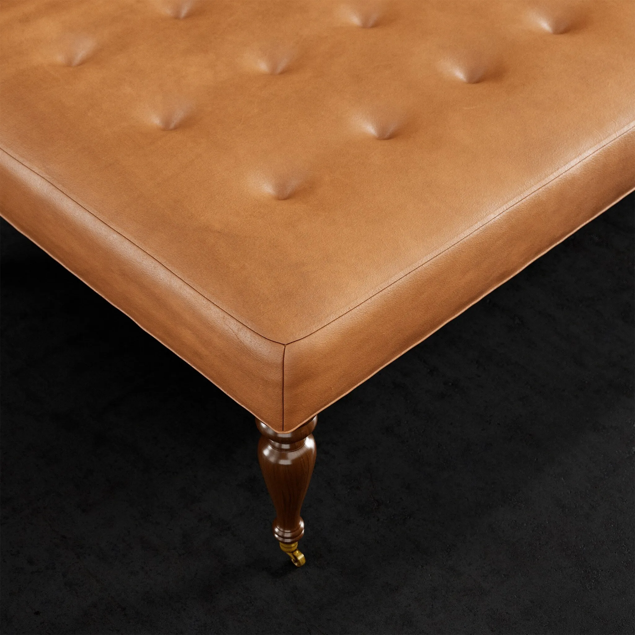 Fredric Leather Ottoman