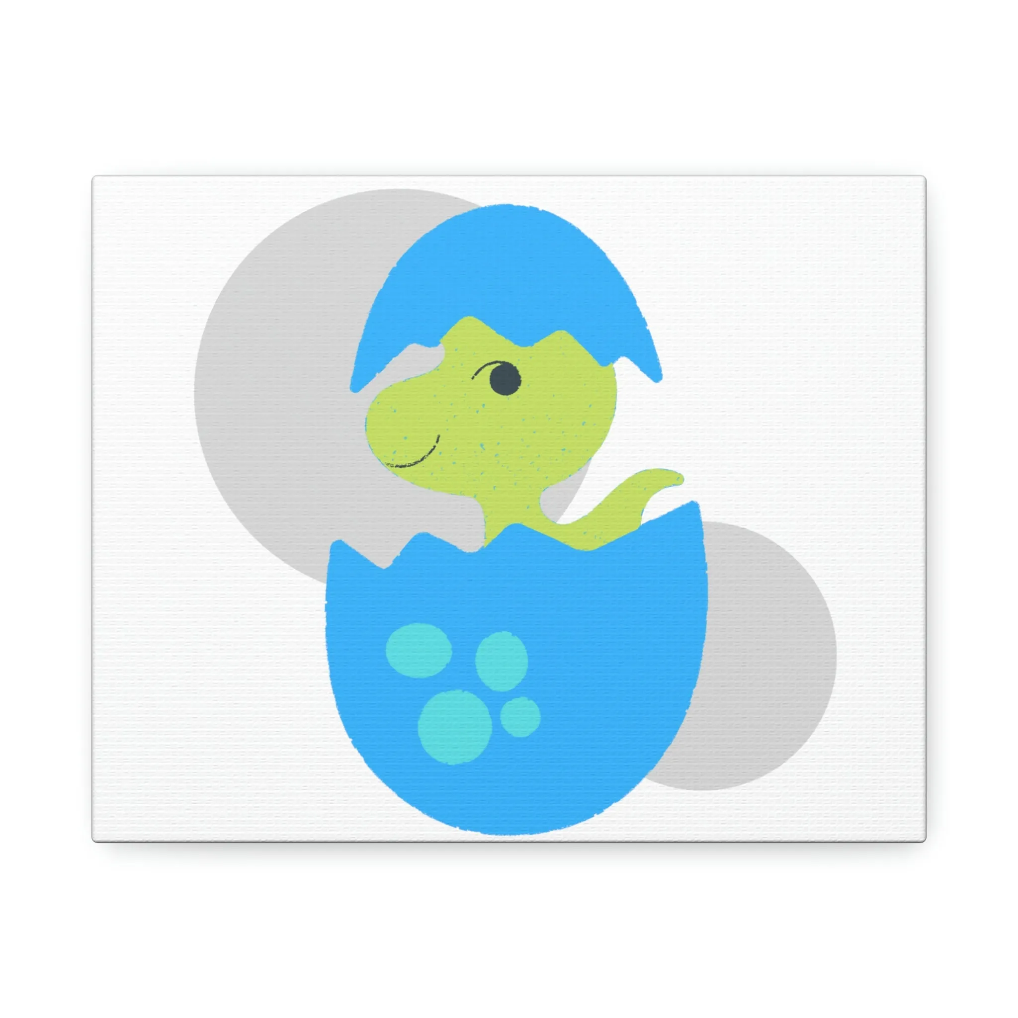 Green and Blue Dinosaur Egg Stretched Canvas