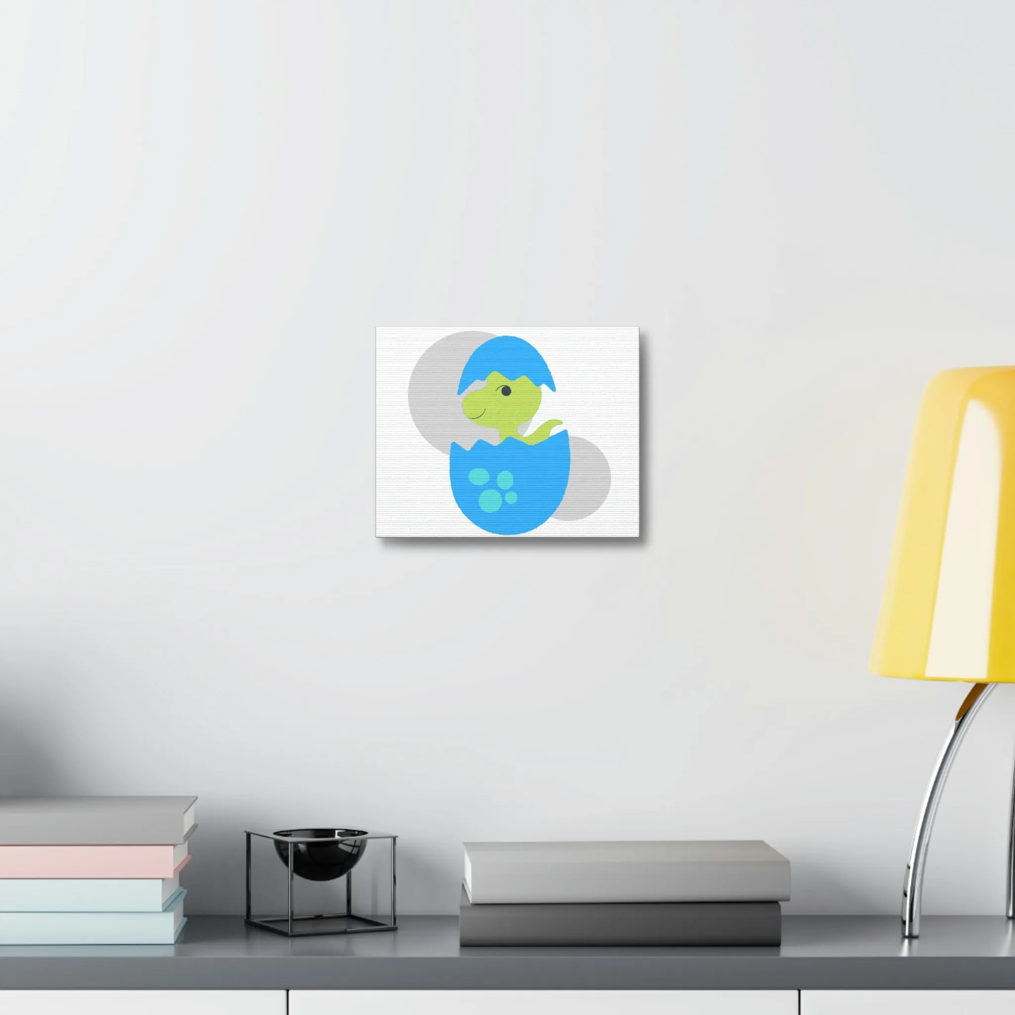 Green and Blue Dinosaur Egg Stretched Canvas