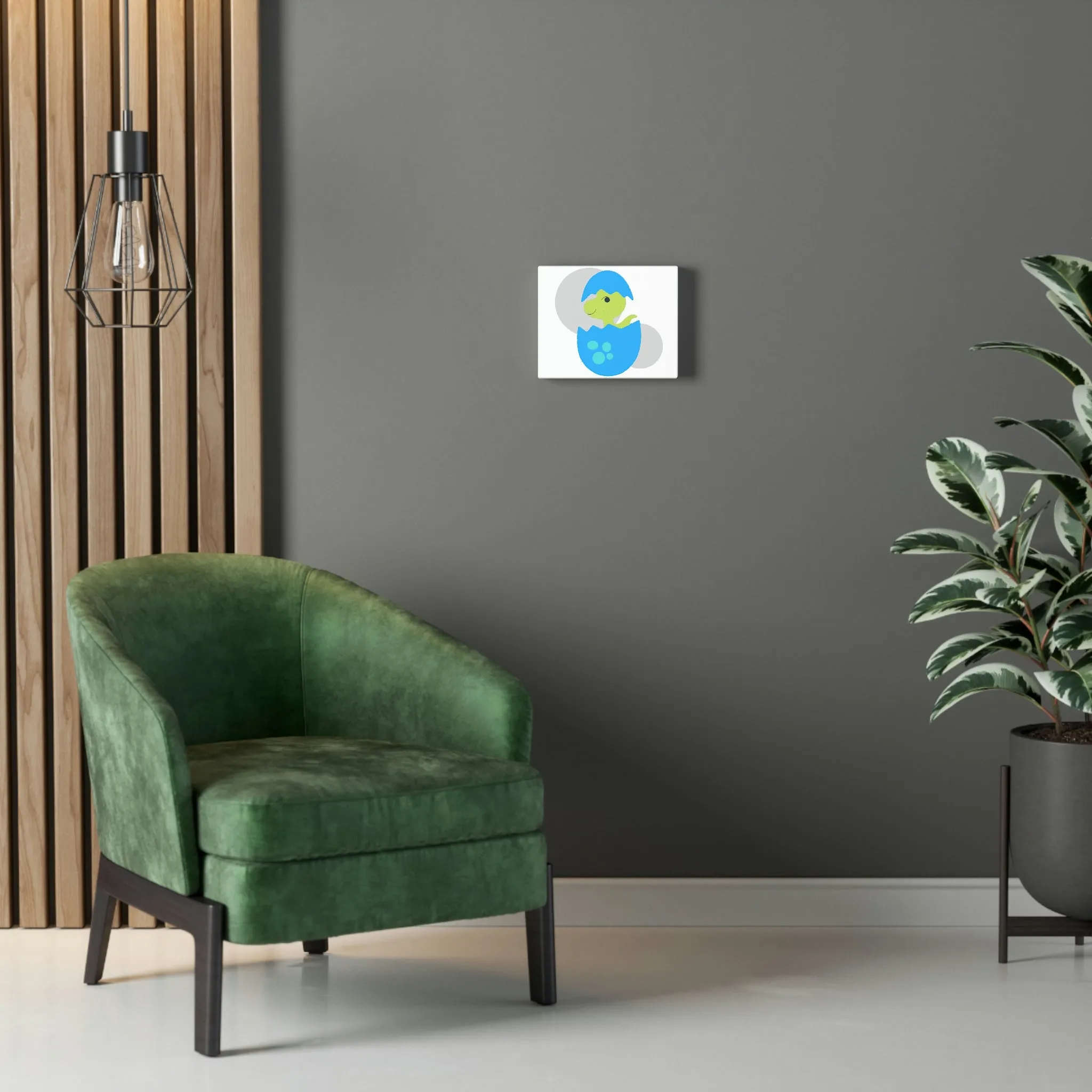 Green and Blue Dinosaur Egg Stretched Canvas