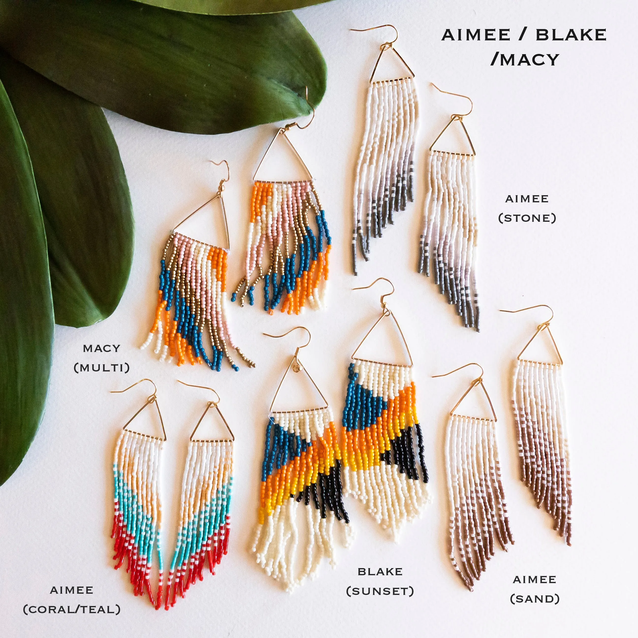 Hand Beaded Tassel Earrings | Colorful Boho Tribal Fringe Earrings | Handmade Beaded Tassels