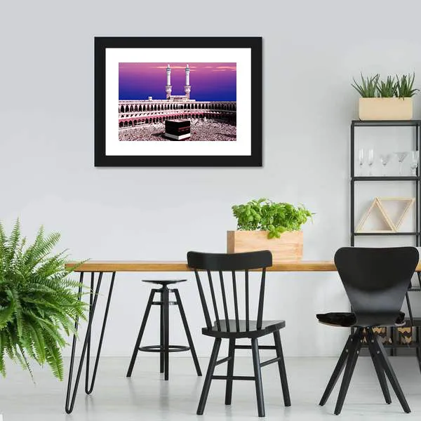 Holy Kaaba At Twilight Canvas Wall Art