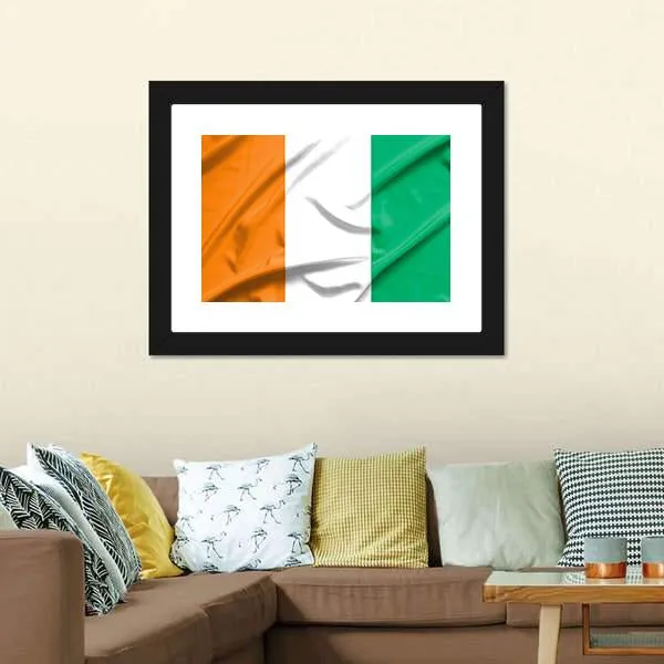 Ivory Coast Flag Canvas Wall Art