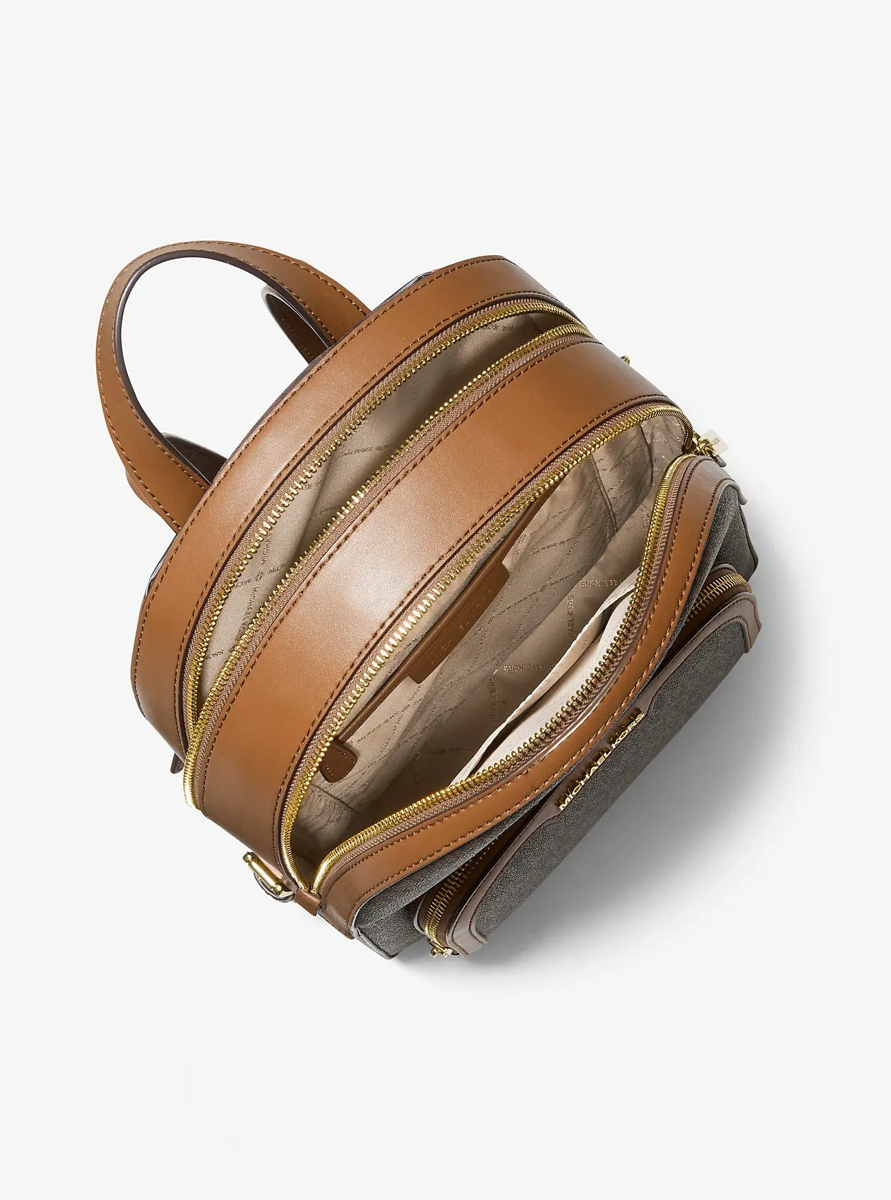 Jaycee Medium Michael Kors Logo Backpack, Brown