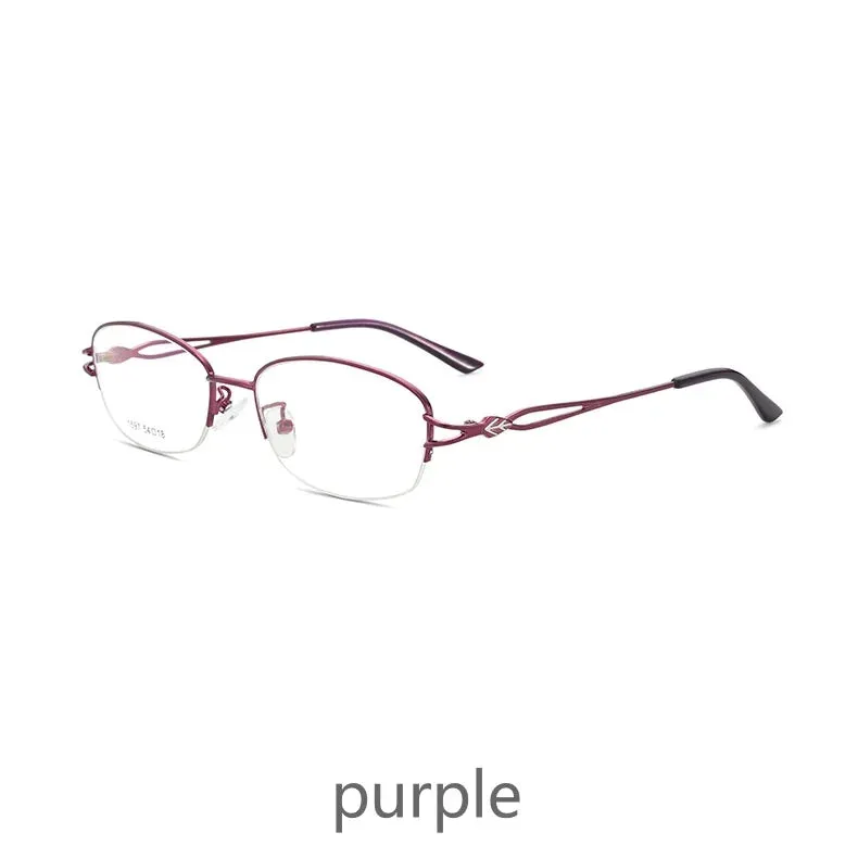 KatKani Women's Semi Rim Square Alloy Eyeglasses 1597