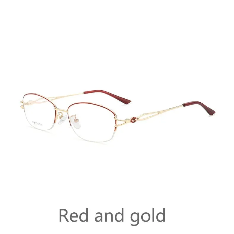 KatKani Women's Semi Rim Square Alloy Eyeglasses 1597