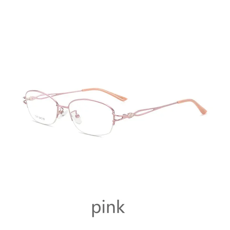 KatKani Women's Semi Rim Square Alloy Eyeglasses 1597