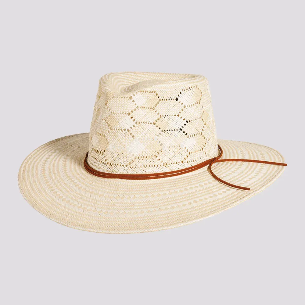 Mira | Mens Glazed Two Tone Toyo Straw Outback Hat