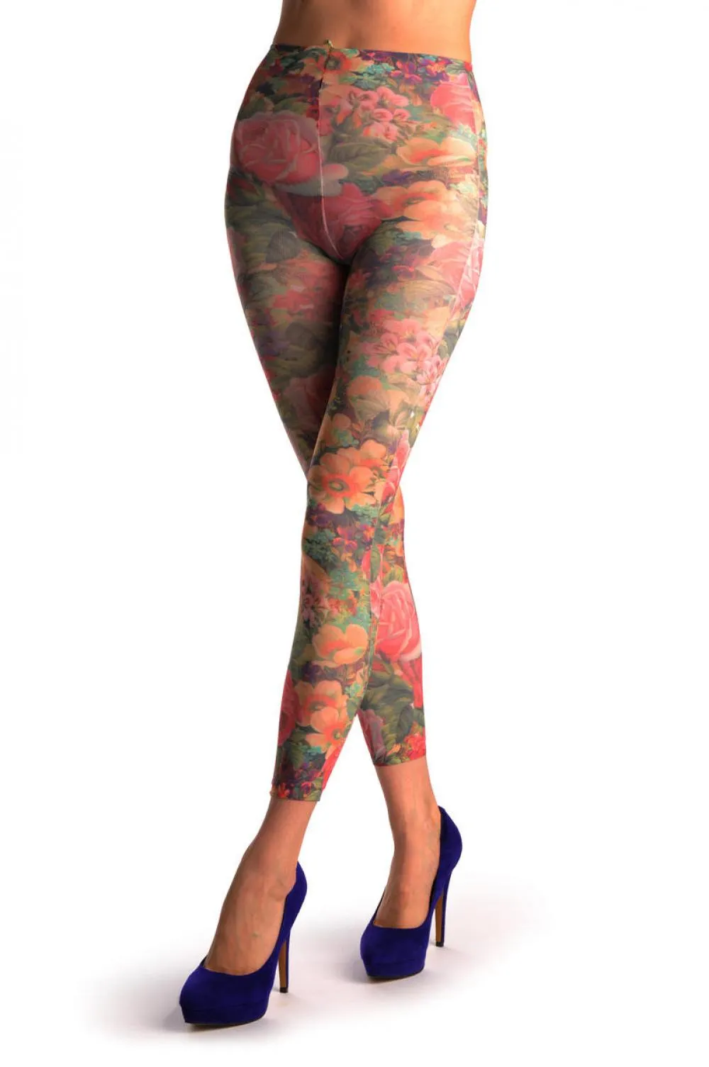 Orange & Purple Flowers Vintage Footless