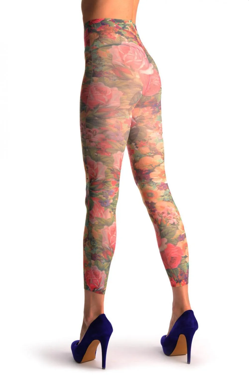 Orange & Purple Flowers Vintage Footless