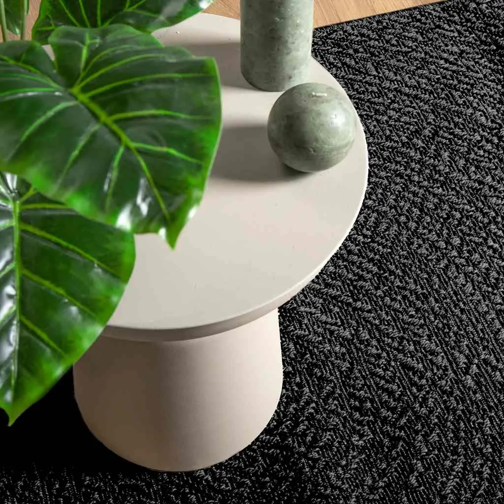 Rug ZIZUR Anthracite 60x110 cm Jute Look Indoor and Outdoor