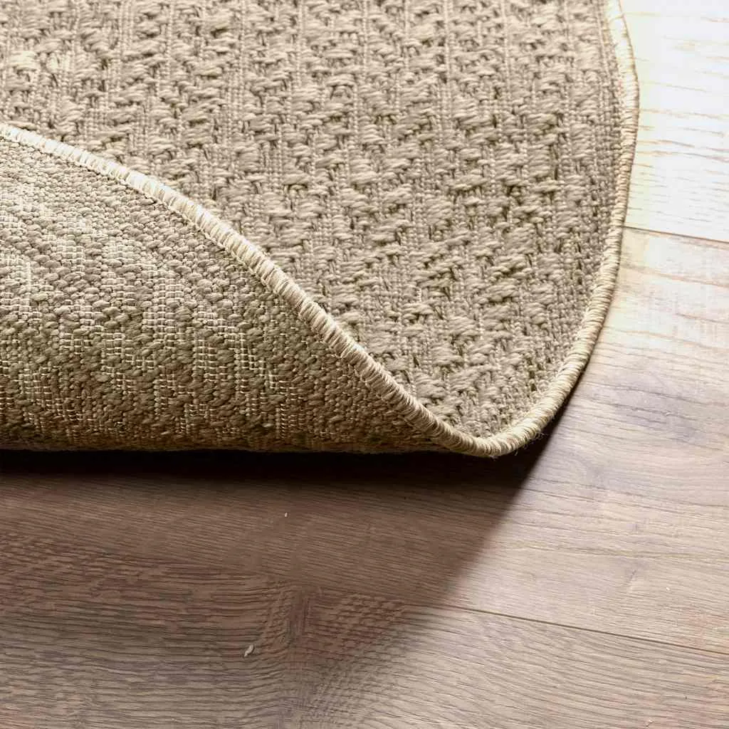 Rug ZIZUR Beige Ø 160 cm Jute Look Indoor and Outdoor