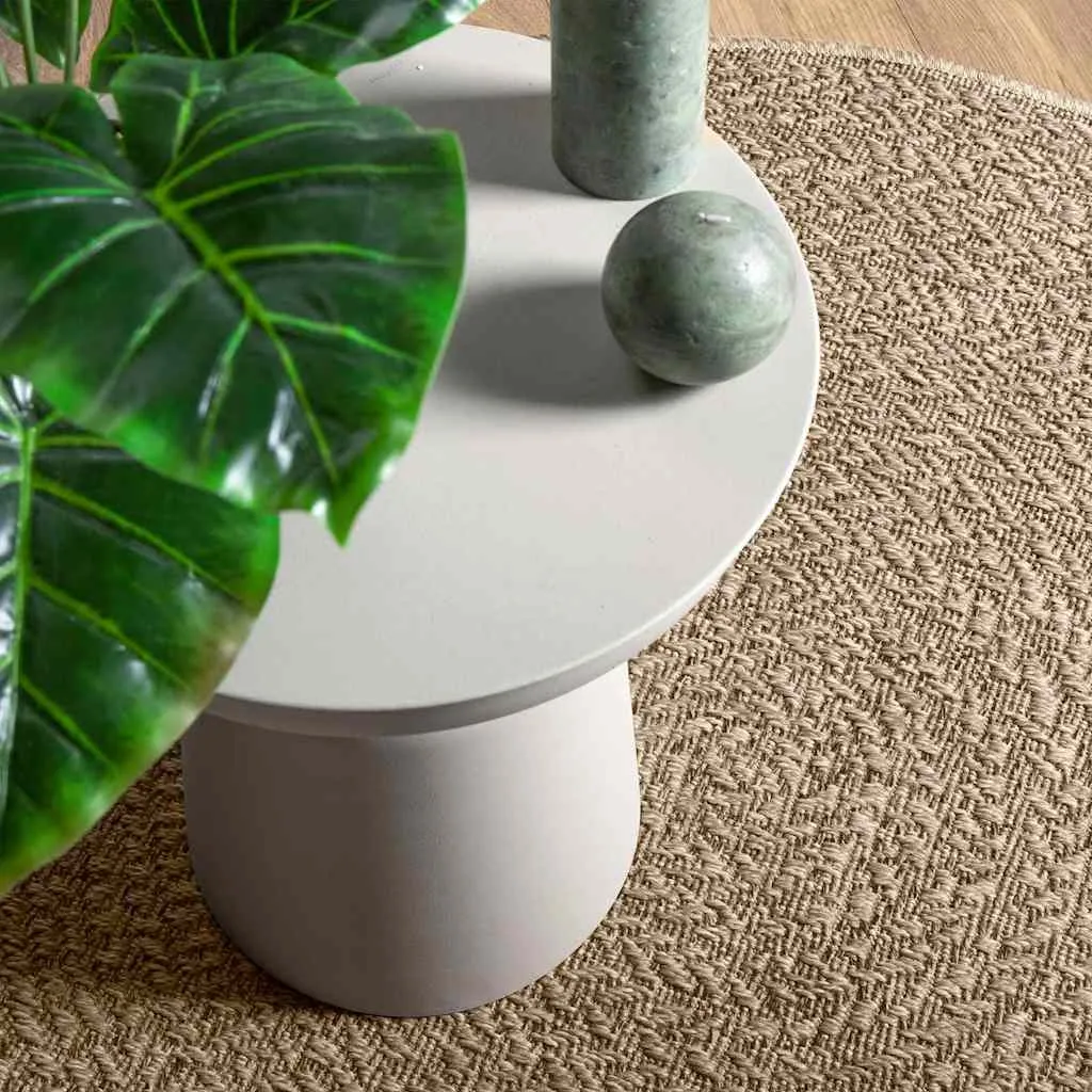 Rug ZIZUR Beige Ø 160 cm Jute Look Indoor and Outdoor