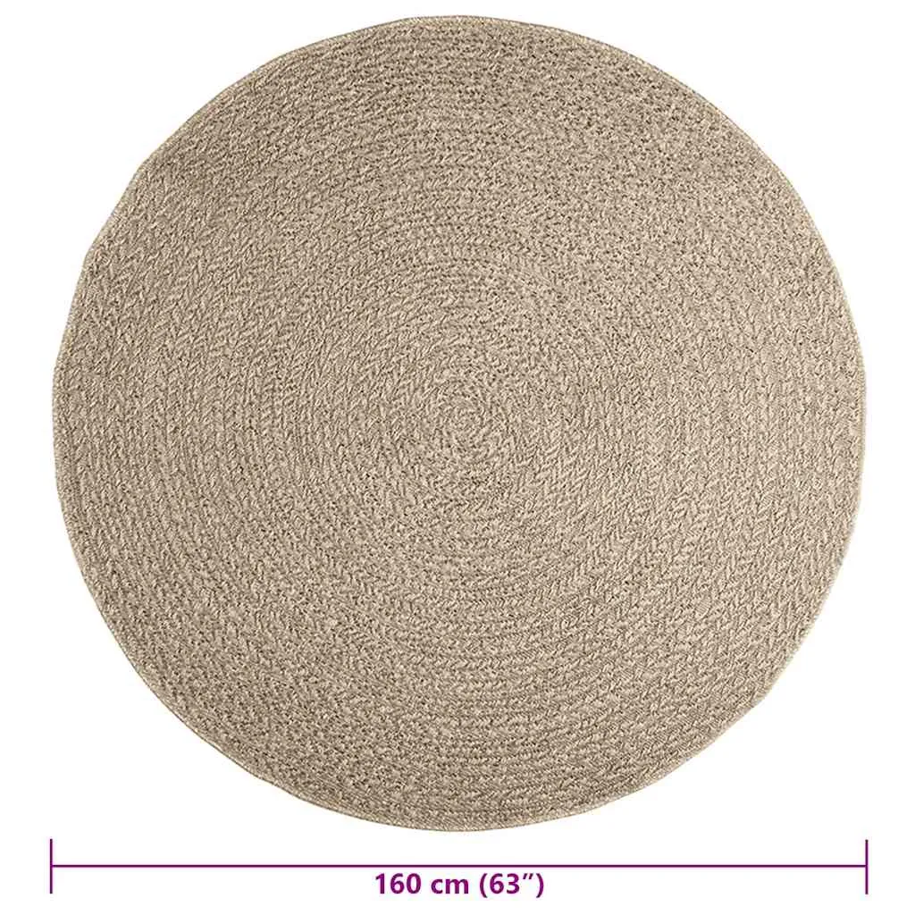 Rug ZIZUR Beige Ø 160 cm Jute Look Indoor and Outdoor