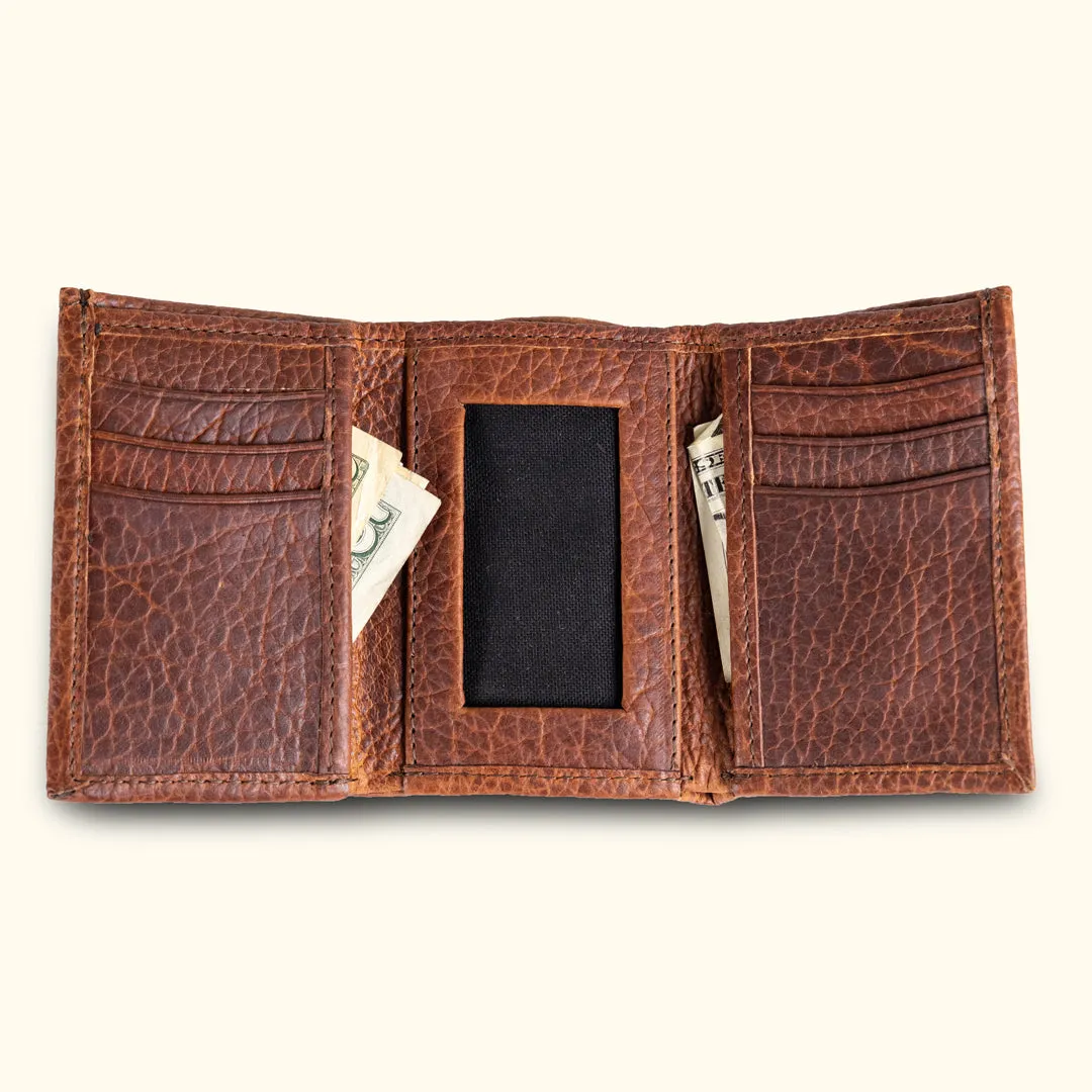 Ryder Reserve Bison Leather Trifold Wallet | Brown
