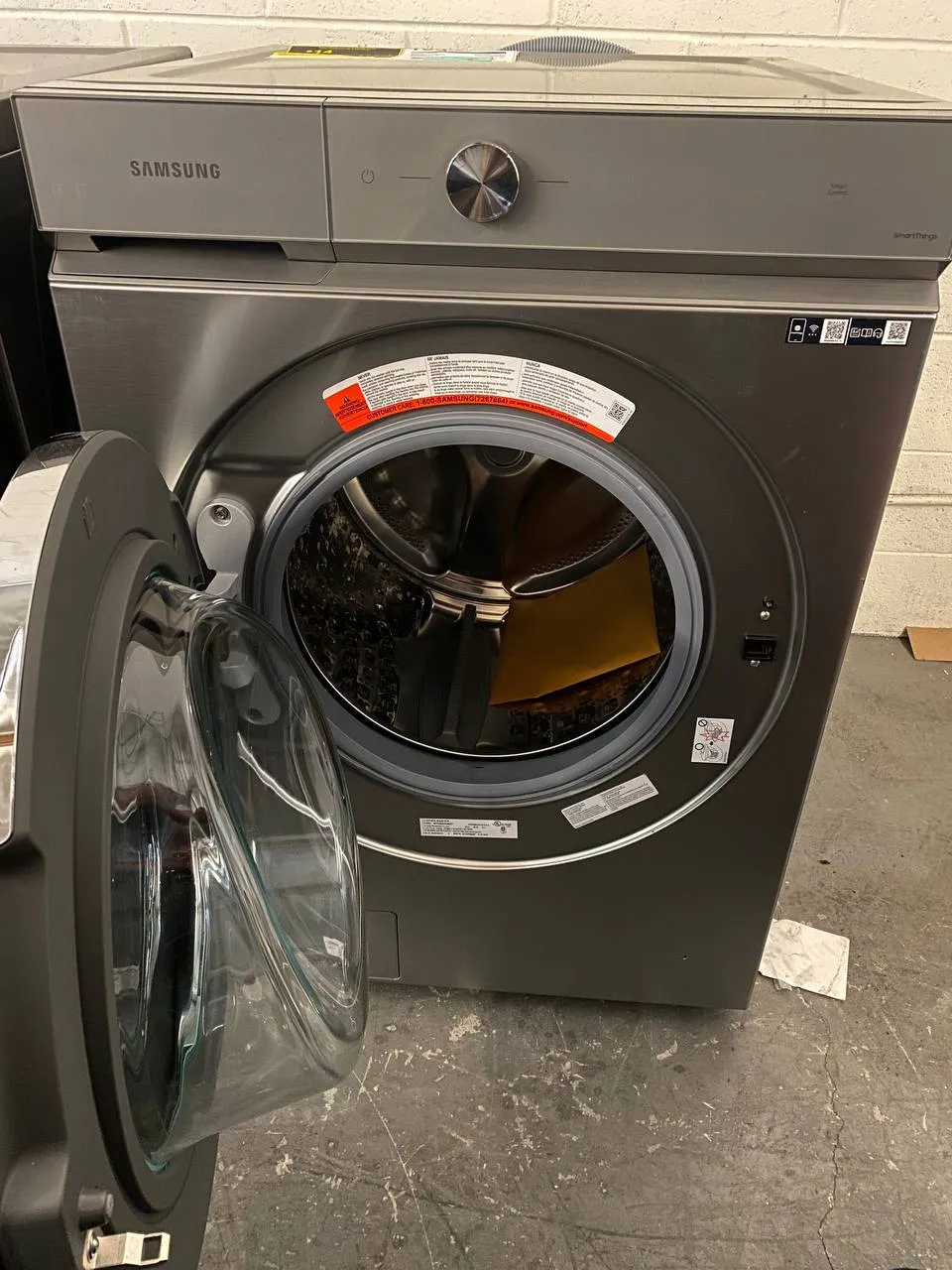 Samsung BESPOKE WF53BB8900AT 27 Inch Front Load Smart Washer with 5.3 cu. ft. Capacity: Silver Steel