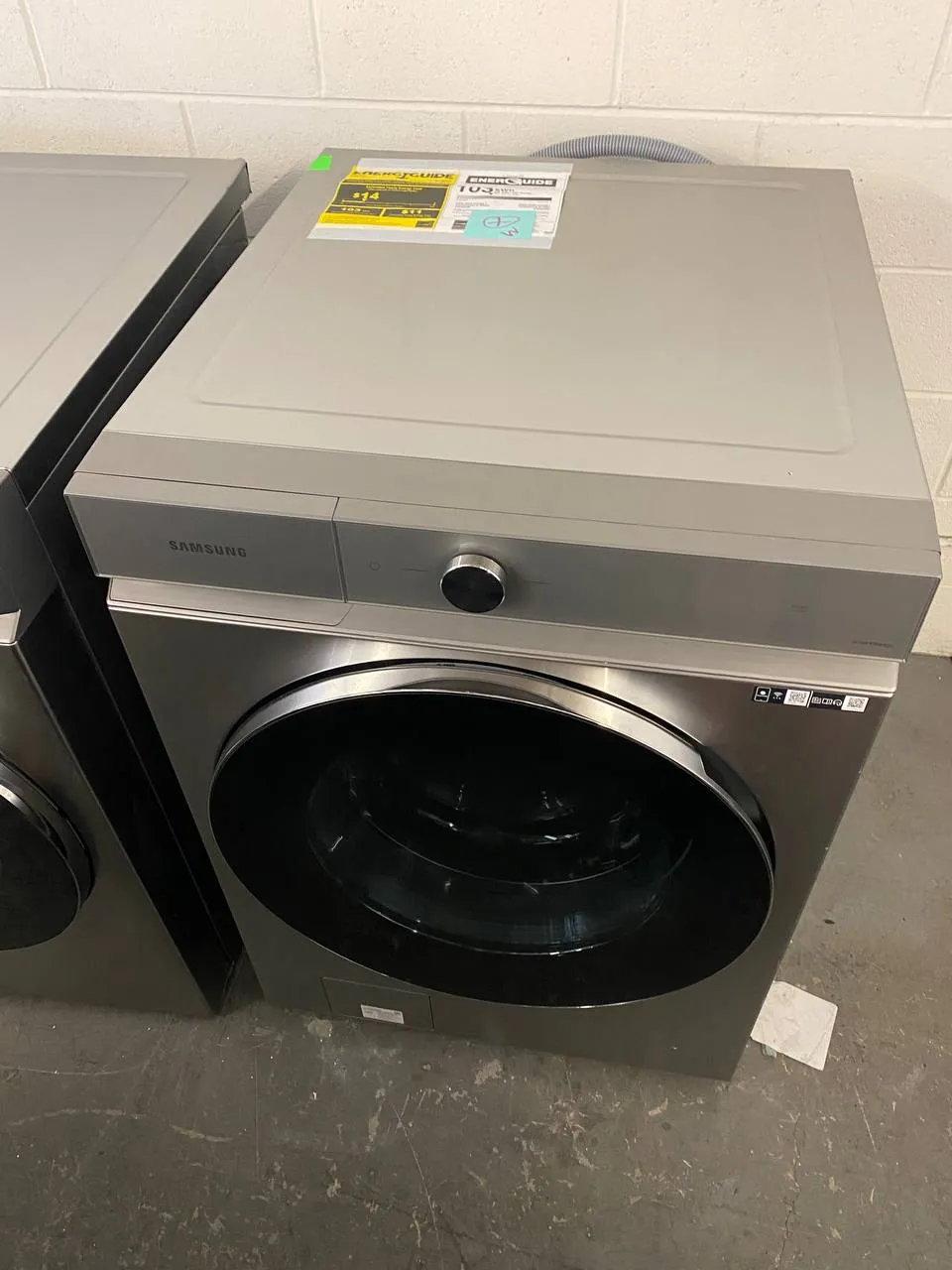 Samsung BESPOKE WF53BB8900AT 27 Inch Front Load Smart Washer with 5.3 cu. ft. Capacity: Silver Steel