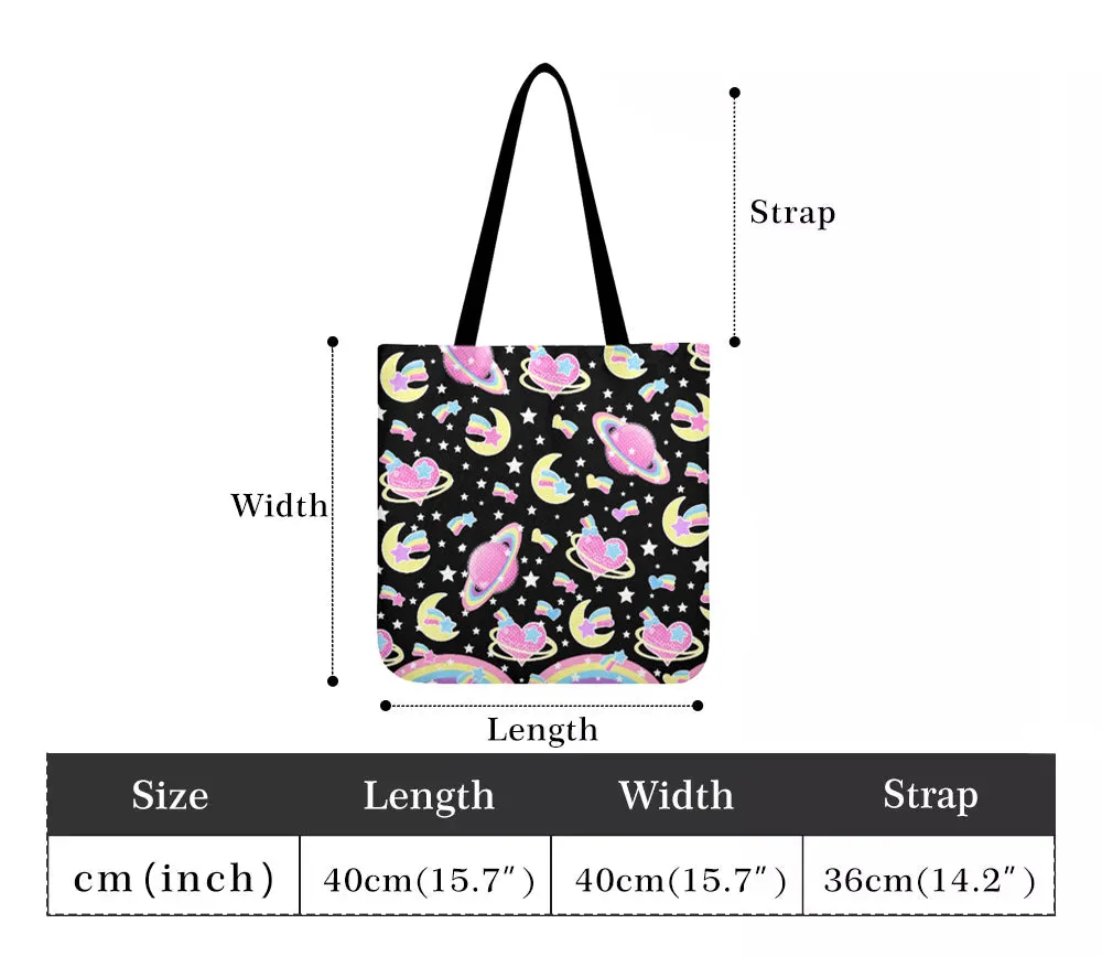 Saturn's Wish Pink Canvas Tote Bag