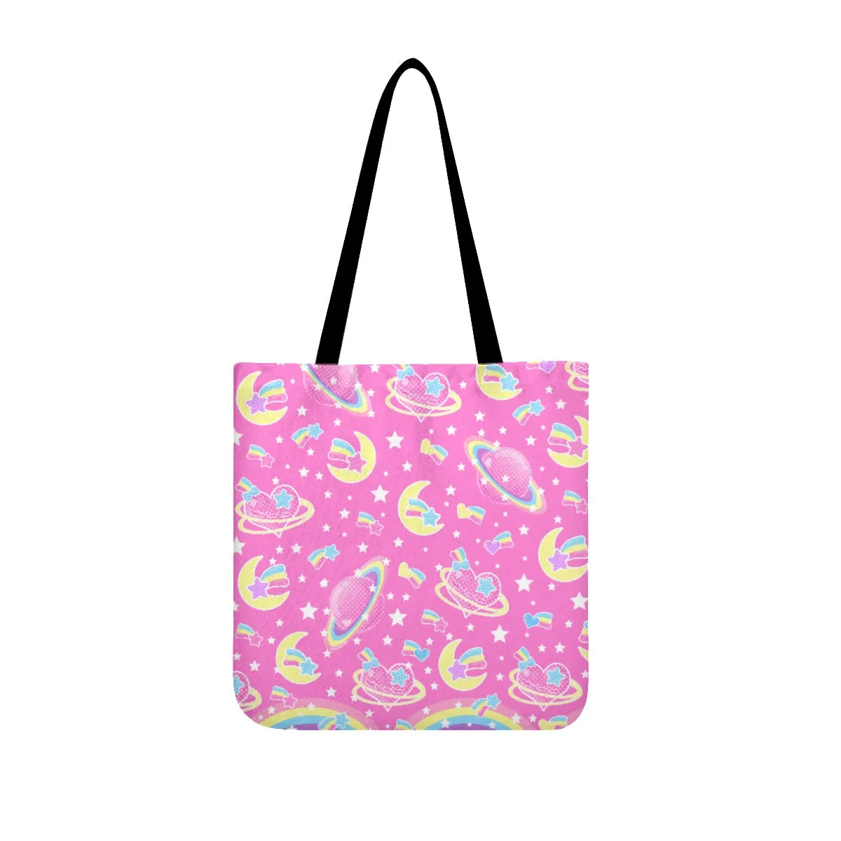 Saturn's Wish Pink Canvas Tote Bag