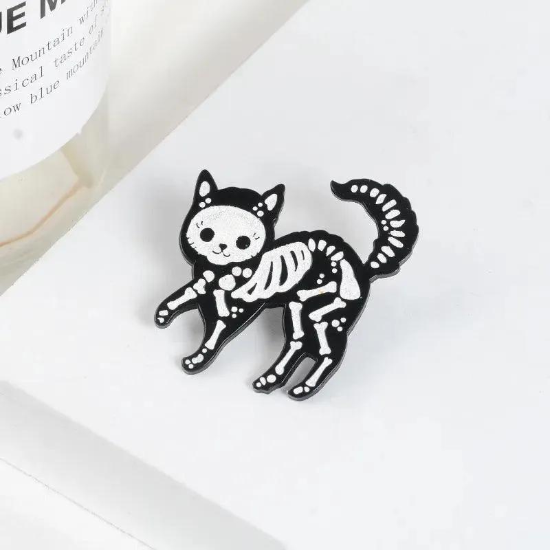 Spooky Black Cat Enamel Pin