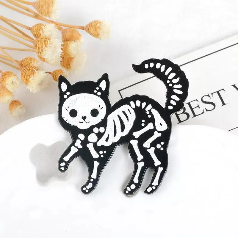 Spooky Black Cat Enamel Pin