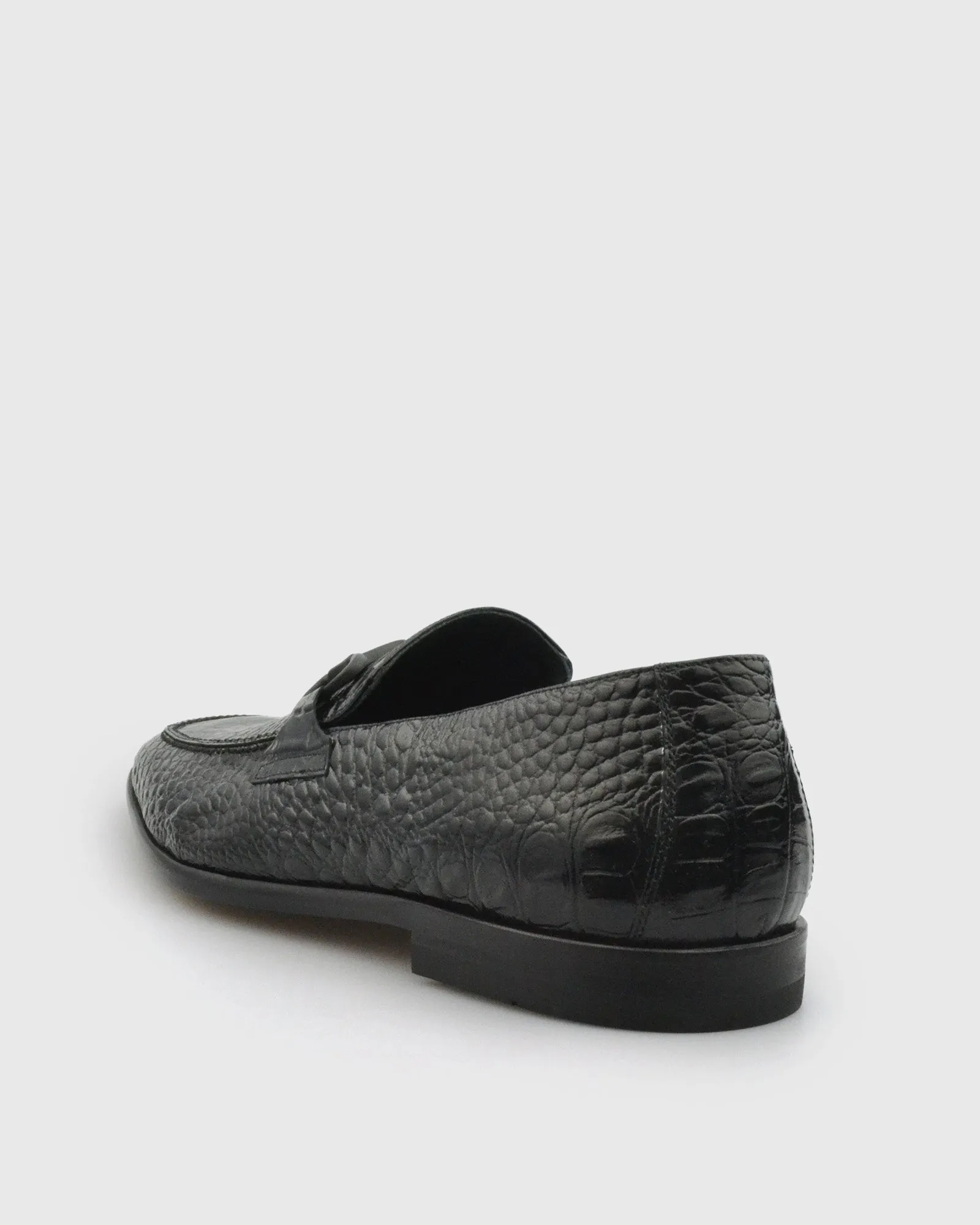 VINCENT & FRANKS W24CROC BLACK CROCODILE LOAFER