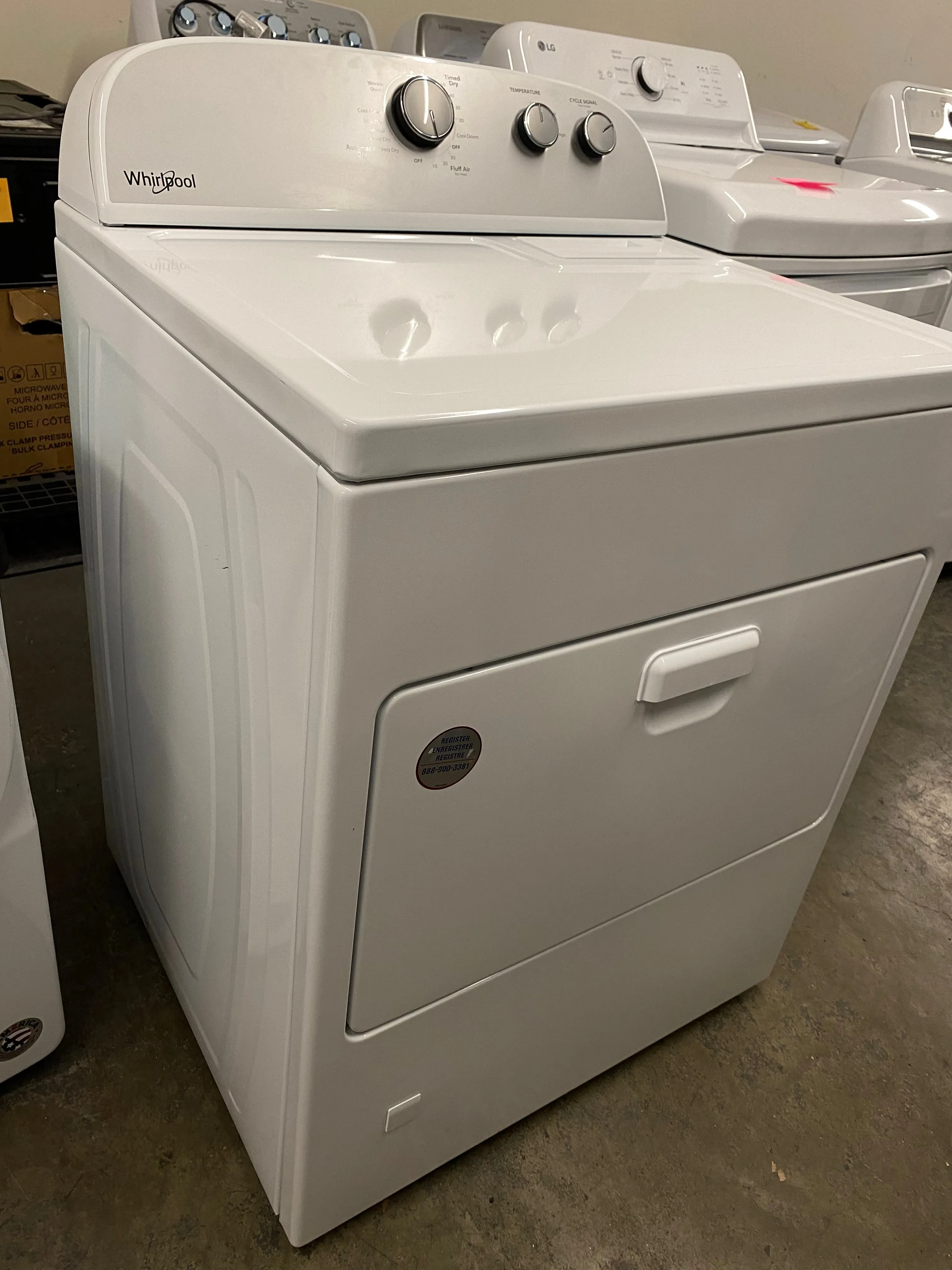 Whirlpool WGD4950HW 29 Inch Gas Dryer with 7.0 cu. ft. Capacity, AutoDry™, Wrinkle Shield™ Option, 14 Dryer Cycles, 3 Drying Temperatures, Hamper Door, Timed Dry, End-of-Cycle Signal, and Interior Light: White